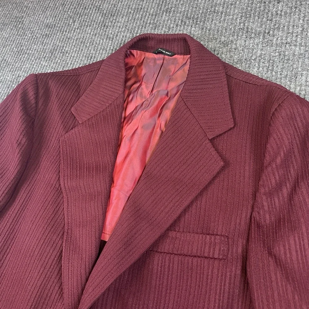 Vintage Derby of San Francisco Blazer 46L Burgundy Gold Crest Buttons 80's 90's